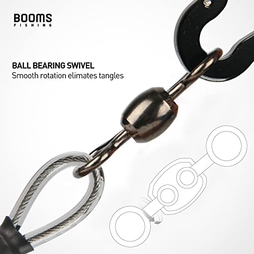 Booms Fishing T02 Fishing Pole Tether, Kayak Paddle Leash, Paddle Board Fishing Accessories, Heavy Duty Fishing Lanyard for Fishing Tools/Rods/Paddles - color: Black, 2pcs