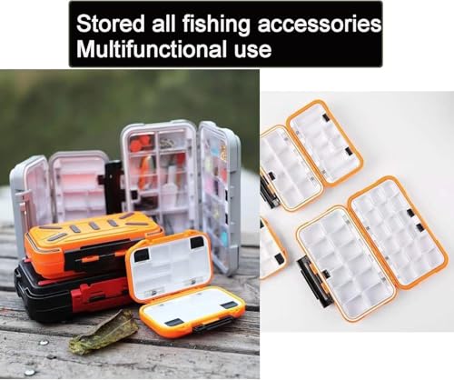 Aventik Waterproof Fishing Tackle Box Lures Hooks Bait Storage Case Trays Accessory Boxes Thicker Plastic Hooks Box(Grey)