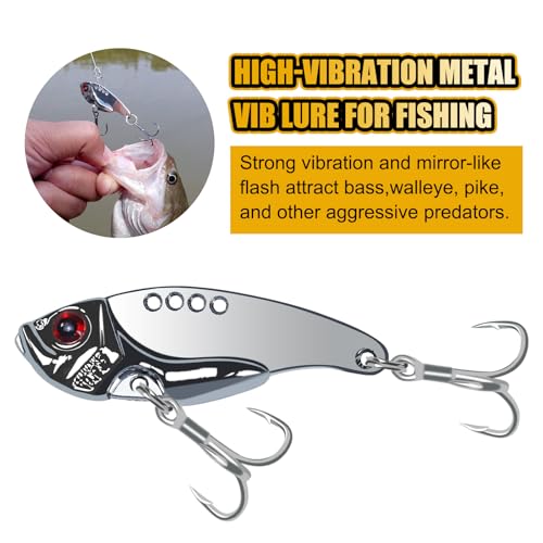 VIB Metal Lures Zinc Alloy Fishing Blade Spinner Bait with Treble Hooks Fishing Spoons Lures Pack of 5 - color: Blade Lures-B, size: 10g
