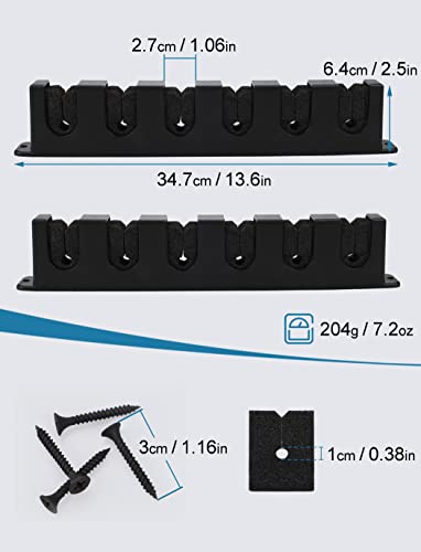 Horizontal Fishing Rod Rack Holders Wall-mounted Fish Pole Holder for Garage & Boat 6-Rod Storage Racks -1 Pair Rod Holder Rod Holder (2 Pair Horizontal Black) - color: 2 Pair Horizontal Black