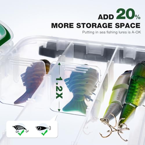 Ghosthorn Fishing Tackle Box, Waterproof 3600 and 3700 Tackle Trays, Plastic Tackle Box Organizer with Removable Dividers Storage Lure Box for Lures 3 Packs (3700 * 3) - style: 3700*3