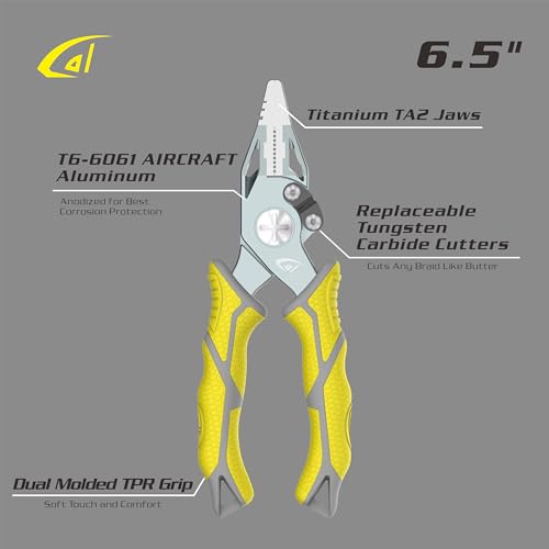 danco 6.5" Aluminum Fishing Karl Plier,w Sheath, Fishing Line, Saltwater Safe, Fresh/Saltwater Fishing