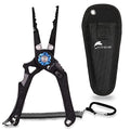 Saltwater Fishing Pliers, Split Ring Pliers for Fishing with Safety Lock, Fish Pliers with Sheath and Lanyard, Fishing Gifts for Men - color: C-black
