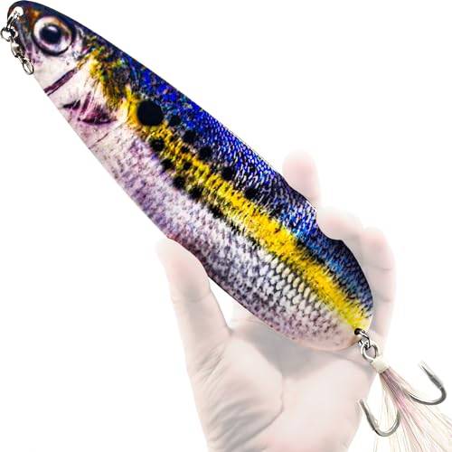 Magnum Flutter Spoon Deep Sea Jigging Fishing Lures, 7.5-9 Inch Large Hard Metal Sinking Trolling Casting Striper Fishing Spoon Baits for Striped Bass, Salmon, Walleye, Saltwater, Freshwater - color: C2 - 9" Classic - Menhaden