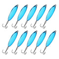 Fishing Spoons Lures, Metal Saltwater Treble Trout Lures Jigging Spoon with Treble Hooks Casting Spinner Baits - color: Blue, size: 7g / 1/4oz