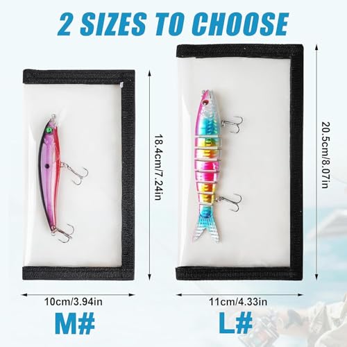 SILANON Fishing Lure Wraps Covers,4/8 Packs Clear PVC Lure Covers Durable Fishing Bait Cover Easily See Lures Fishing Hook Covers Bait Storage Protector Keep Fishing Safe for Fishing Rod - color: Black, size: 8Pack - Medium (7.1"x3.9")