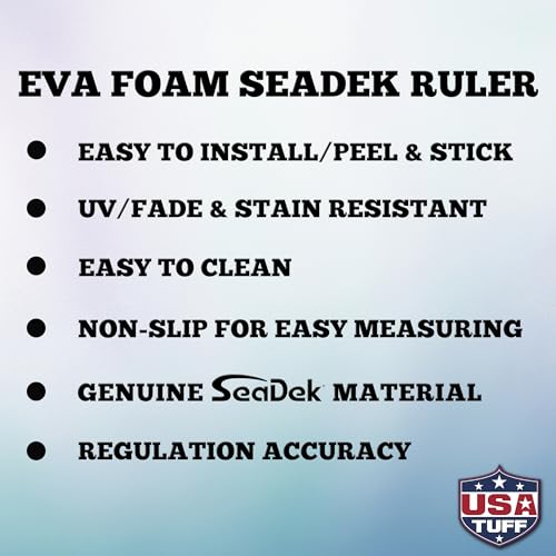 USATuff SeaDek EVA Foam Fish Measuring Ruler for Boat, Fishing, Kayak | Adhesive Backing Peel & Stick - 24" Aqua Camo-Black - color: Aqua Camo-Black, style: 24 inch