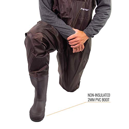 FROGG TOGGS Men's Rana II PVC Waterproof Fishing Bootfoot Chest Wader for Fishing, Felt - color: Cleated, size: 7