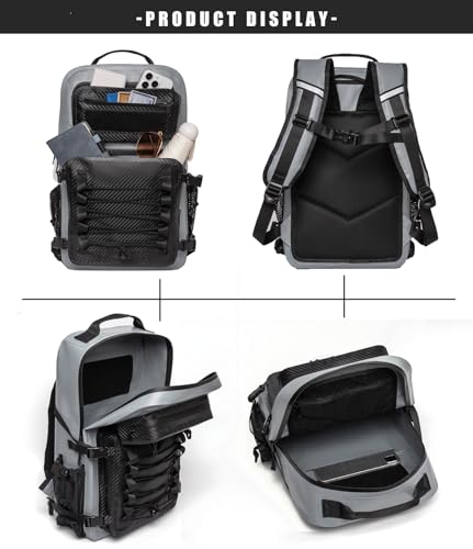 Miramrax Dry Bag Waterproof Backpack 30L Tactical Backpack for Kayaking Hiking Boating Paddle Boarding Fishing Travel Camping Beach Floating Dry Bag for Men Women (Grey) - color: Grey