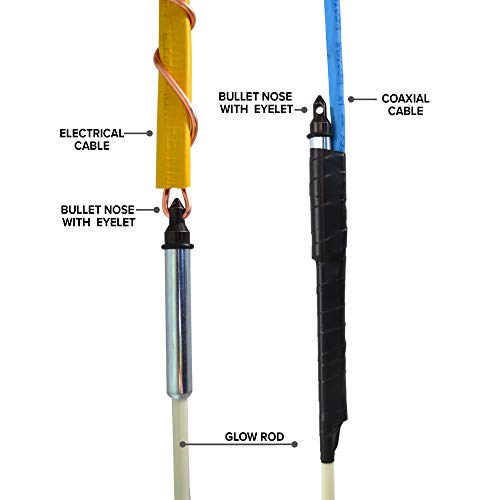 Jameson Glow Fish Rod Kit, 1/4 in x 12 ft – Non-Conductive Fiberglass Glow Rod for Running Wires through Ceilings, Walls, Floors, Attics – Includes Bullet Nose with Eyelet, Hook, and Storage Tube
