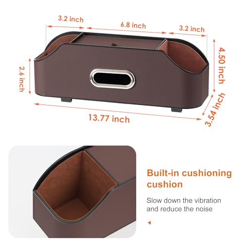 Car Rear Backseat Extra Multifunctional Drink Cup Holder Organizers with Tissue Storage Box Organizer & Hooks for Car Seat Back (Brown) - color: Brown