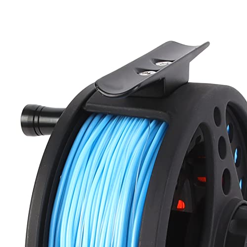 (1/2WT 3/4WT 5/6WT 7/8WT) Fly Reel with Line Combo Aluminum Alloy Large Arbor Fly Fishing Reels Weight Forward Fly Line with Braided Backing Taper Leader Pre-Tied - color: Black reel with Sky Blue Fly Line, size: 5/6 WT Reel+Line