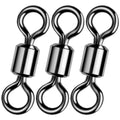 Alwonder Fishing Barrel Swivels 20 to 50-Pack Swivels Fishing Tackle Freshwater Saltwater Swivel Rolling Swivel Heavy Duty Black Nickel Stainless Steel Lures Leaders Line Connectors Terminal Tackle - size: #1/0(132LB)-50 Pack