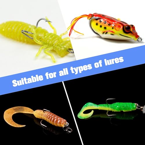 Classic Double Fishing Hooks for Saltwater Freshwater,High Carbon Steel Fishing Bait Frog Hooks with Open Shank Small Barbed Fly Tying Hooks Fishing Tackle Multiple Size - size: 1/0 - 100pcs