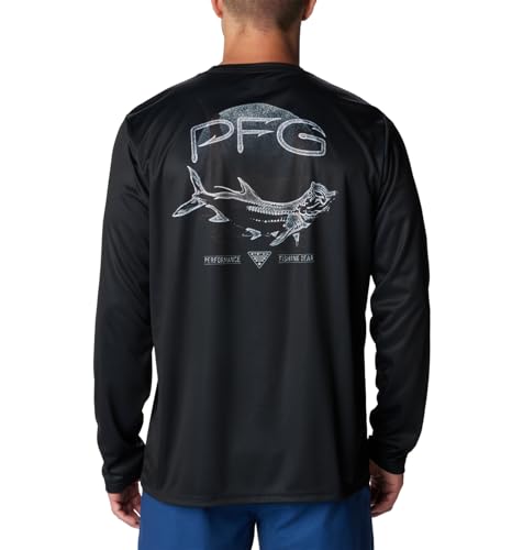 Columbia Men's Terminal Tackle PFG Tarpon Rise Long Sleeve - color: Black/Tarpon Rise, size: X-Small