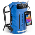 Earth Pak Waterproof Backpack - Heavy Duty Hiking Backpack - Roll-Top Closure Bag - Cushioned Dry Bag Waterproof Phone Case - color: Blue, size: 35L