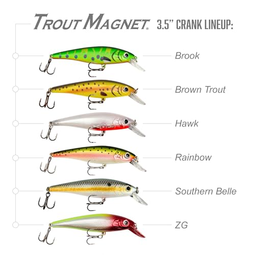 Trout Magnet Trout Crank Top Water Fishing Bait, Runs 2-4 Feet Depth with Small Rattles for High Effectiveness, Great Fishing Lure for Freshwater - color: Hawk, size: 3.5"