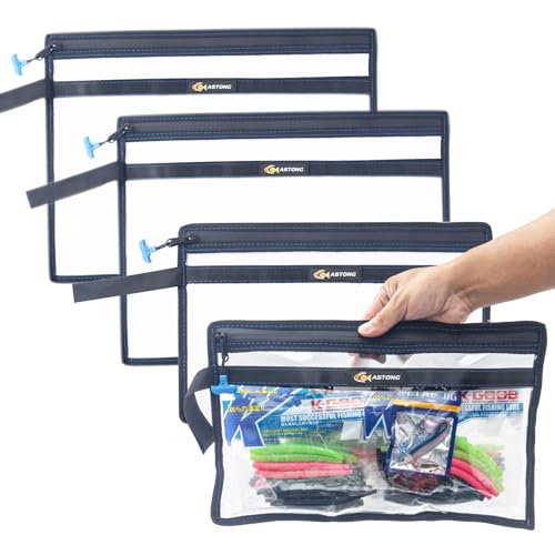 2 Layer Water-Proof Fishing Bait PVC Clear Storage Bag BaitShield Tackle Bag Storage for Bait Tackle Lures Soft Plastics and Fishing Gear Large Capacity 2 Size (MAS GIFT-PACKAGED 2M+2L)