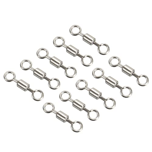 PATIKIL Fishing Barrel Swivels, 40 Pack 335LBS Copper Rolling Hook Line Connector Terminal Tackle for Saltwater Freshwater Fishing, Silver - style: 28 lb