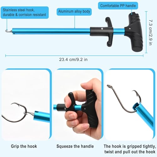50Pcs Circle Hooks with Fishing Hook Remover, Super Sharp and Offset Catfish Octopus Circle Hooks for Saltwater and Freshwater, Nickel Coated High Carbon Steel, Sizes #1-8/0 - color: Black Nickel with Hook Remover, size: 4/0