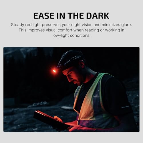 OLIGHT Perun 3 Rechargeable Headlamp Flashlight, 3000 Lumens LED Headlight with Red Light, Waterproof Head Lamp with Headband for Outdoor Camping, Hiking, Working(Black) - color: Black
