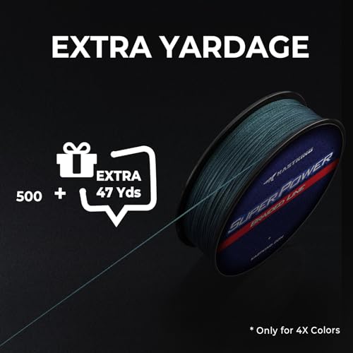 KastKing SuperPower Braided Fishing Line - Abrasion Resistant Braided Lines – Incredible Superline – Zero Stretch – Smaller Diameter – A Must-Have! - color: X4-New-Sky Blue, size: 15LB(500 Yds)