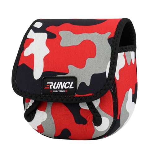 RUNCL Spinning Reel Bag – Protective Storage Pouch for Baitcasting Reels & Spinning Reels, Lightweight & Durable, Ideal for Freshwater & Saltwater Fishing Trips (Camouflage) - color: S-Camouflage