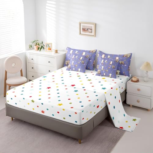 Erosebridal Lap Otter Comforter Set with Sheets Twin Size Cartoon 7-Piece Bedding Set for Kids Boys Girls Sea Otters Kawaii Cartoon Natural Animal Beige Dark Blue Lightweight Bed in A Bag - color: Beige Dark Blue, size: Twin