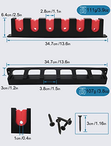 Horizontal Fishing Rod Rack Holders Wall-mounted Fish Pole Holder for Garage & Boat 6-Rod Storage Racks -1 Pair Rod Holder Rod Holder (2 Pair Vertical Red) - color: 2 Pair Vertical Red