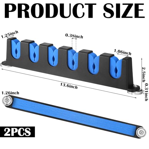 Seenelling 2 Pcs Magnetic Fishing Rod Holder for Car Fishing Pole Rack Vertical Rod Storage Holders for Truck Bed Boat Wall Garage Door - color: Blue, size: 6 Rods