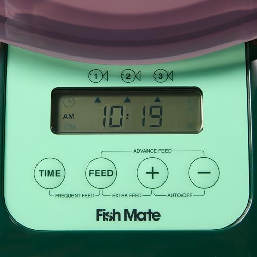 Fish Mate P7000 Automatic Pond Fish Feeder – Programmable LCD Timer, 6.5 lb Capacity, Adjustable Portions for Pellets & Sticks, Weather Resistant Outdoor Design