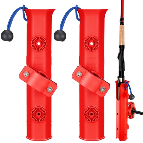 Seenelling Fishing Rod Holder for Bike Rack Pole Mount Rotatable Fishing Chair Pole Holders with Clamp for Boat Bicycle Motorcycle Kayak Cart - color: Red
