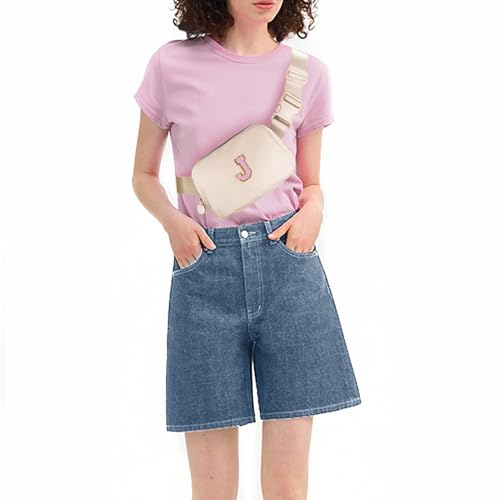 Uygafly Birthday Gifts for 4 5 6 7 8 9 10 11 12 13 Year Old Girl,Gift for Teen Girls Kids Toddler,Personalized Initial Fanny Pack Purse Crossbody Bag Belt Bag Cute Trendy Stuff | Cream,J - color: Cream, style: J
