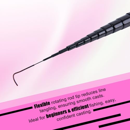 Goture//Telescopic Tenkara Fishing Rod Kit//Ultralight Travel Fishing Rod,Portable Collapsible Bass Crappie Rod, Carbon Fiber Inshore Stream Trout Pole 10 12 15 18 21 24 Free Tip Set(Top 3 Segment) - color: 1 Piece Moonlight Series(Not Include Extra Tips)