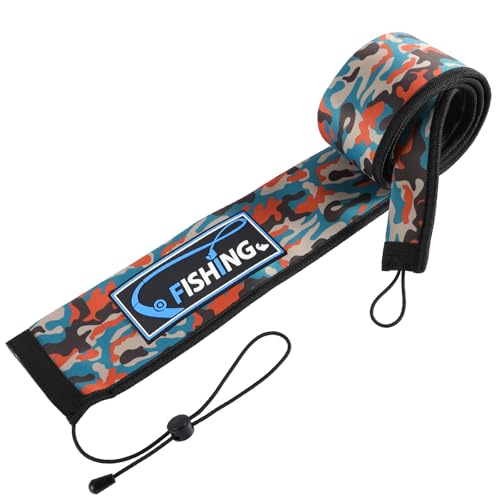 Lightproof Neoprene Fishing Rod Sleeve - Fishing Rod Cover for Storage & Transportation - Puncture Resistant Rod Sock for Casting, Trolling, Spinning Rods - color: Orange Camo, size: 58"