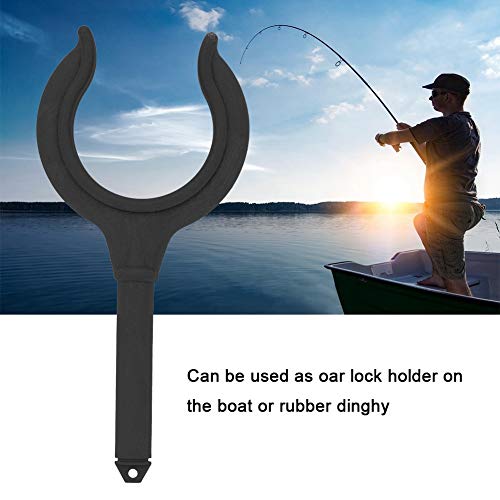 2 pcs Boat Oar Lock, Marine Rowlock Horn Side Mount, Fishing Rod Holder Bracket, for Marine Rubber Dinghy Accessories, Kayak,Cknoe,Marine Boat,Lifeboat - color: Black
