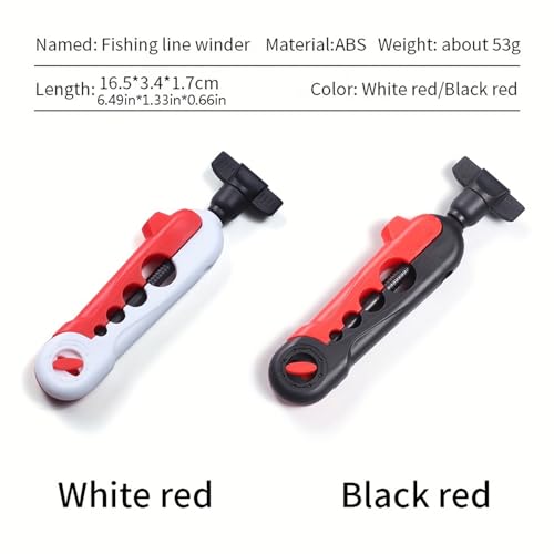 Fishing Line Winder Portable Reel Spooler Machine Adjustable Tension Single-Person for Spinning, Baitcasting, Carp Fishing - color: Blackred