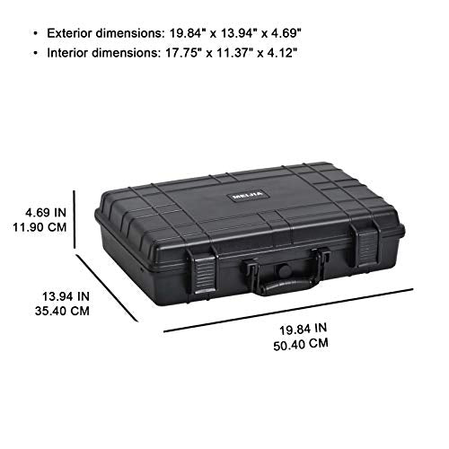 MEIJIA Portable Waterproof Protective Case,Hard Camera Case,Customized Fit Foam Inserted, Elegant Black,Fit for Camera, Equipments, Lens,Drones(Black) - color: Black, size: 19.78"X15.77"X7.41"