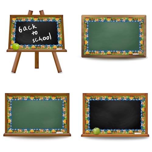 Whaline 32.8Ft Camping Bulletin Board Border Cartoon Bear Tent Campfire Forest Die Cut Trim Border Roll for Classroom Chalkboard Wall Decor - style: Bear Camping