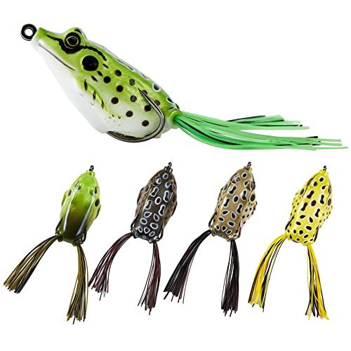 5PCS Frog Lure Kit - Topwater Fishing Lures for Pike, Snakehead & Freshwater Fish | Soft PVC Baits with Weedless Hooks - Perfect for Dense Vegetation | Ideal Lure Set for Anglers inSaltwater - color: 5pc, 3.67in/0.46oz, size: 2.165in/5.5cm