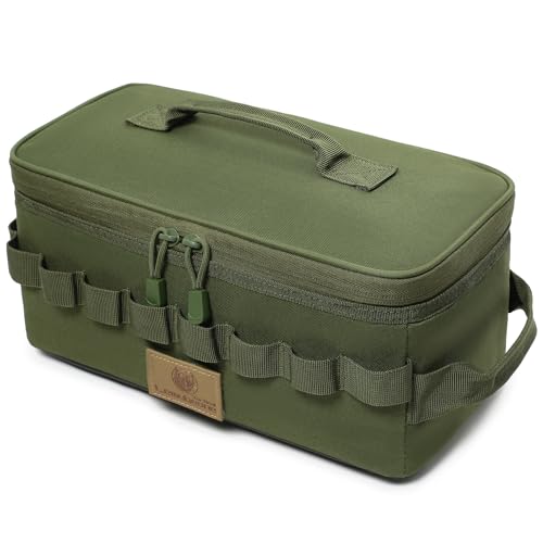 Tactical Camping Storage Bag 9L Tactical Utility Tote Bag Camping Cookware Organizer Trunk Organizer - color: Army Green