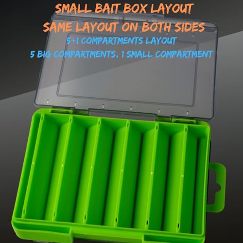 Waterproof Double-Sided Fishing Tackle Storage Box – Small Green Lure Organizer for Hooks, Accessories & Terminal Tackle, Portable & Clear Case - color: Green, size: Small