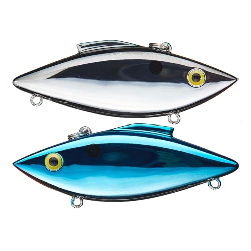 Bill Lewis Lures Lifelike Vibrations Rat-L-Trap 1/2 OZ Lipless Crankbait Fishing Wobble Sinking Lure for Black Bass, Trout, Walleye, Pike, Salmon - color: Blue/Black