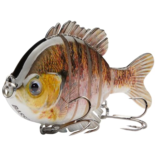BASSDASH SwimPanfish Multi Jointed Panfish Bluegill Swimbaits Hard Topwater Bass Lures Fishing Lure Crank Saltwater 3.5in/0.85oz - color: Pink Bluegill