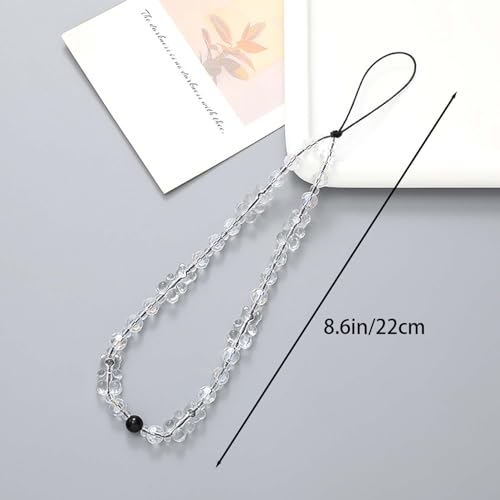 Beaded Phone Lanyard Wrist Strap Phone Charms Fixed Beads Pearl Chain - color: PC-xxA-4