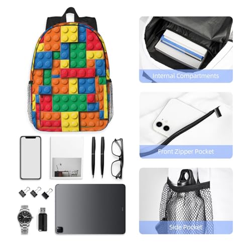 Block Funny Game Colorful Backpack For Teenage Girls And Boys Cute Kids Backpacks Children School Bag - color: Block Funny Game Colorful