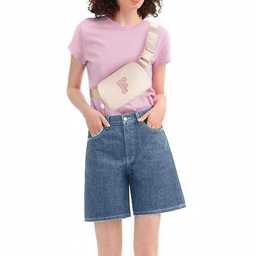 Uygafly Birthday Gifts for 4 5 6 7 8 9 10 11 12 13 Year Old Girl,Gift for Teen Girls Kids Toddler,Personalized Initial Fanny Pack Purse Crossbody Bag Belt Bag Cute Trendy Stuff | Cream,F - color: Cream, style: F