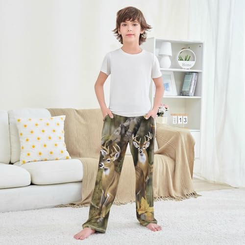 Pajama Pants Long Sleep Pant Elastic Waist Pajama Bottoms with Pockets - color: Color16, size: 9-10 Years