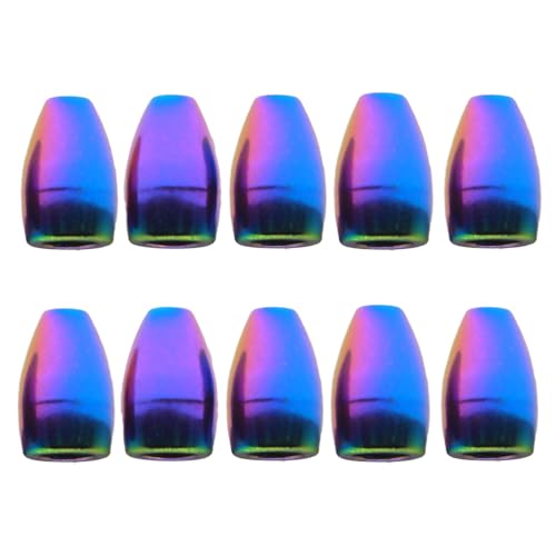 10 Pack Tungsten Weights, Bullet Weights for Bass Fishing Tungsten Worm Weights Fishing Weights Sinkers for Texas Rig and Carolina Rig - color: Multi-colored
