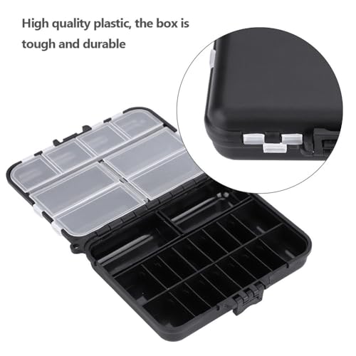 – Double-Sided Plastic Fishing Organizer with Compartments for Lures, Hooks & Jigs, Portable Storage Case for Fishing Accessories (4.72x4.13x1.38in)